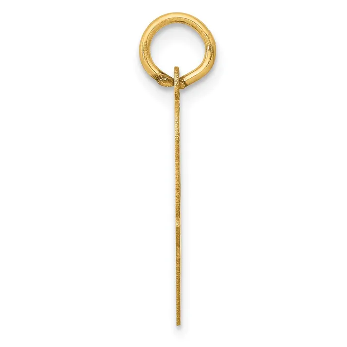 Charm Necklaces 14k Yellow Gold Large Script Letter O Initial Charm TreasureFineJewelers