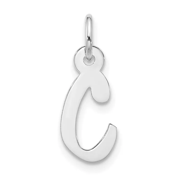 Charm Necklaces TreasureFineJewelers 10k White Gold Large Slanted Block Initial C Charm Charm Necklaces TreasureFineJewelers 10k White Gold Large Slanted Block Initial C Charm