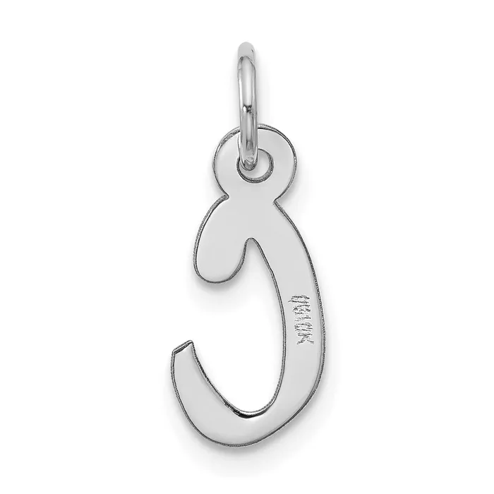 Charm Necklaces TreasureFineJewelers 10k White Gold Large Slanted Block Initial C Charm