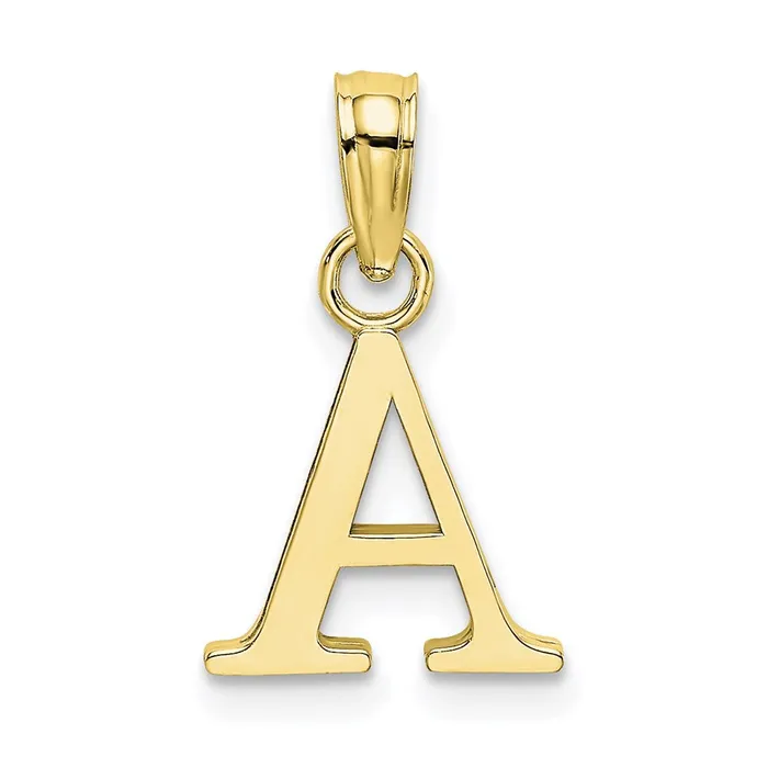 Charm Necklaces TreasureFineJewelers 10k Yellow Gold Polished A Block Initial Charm Charm Necklaces TreasureFineJewelers 10k Yellow Gold Polished A Block Initial Charm