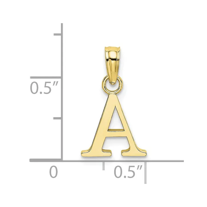 Charm Necklaces TreasureFineJewelers 10k Yellow Gold Polished A Block Initial Charm