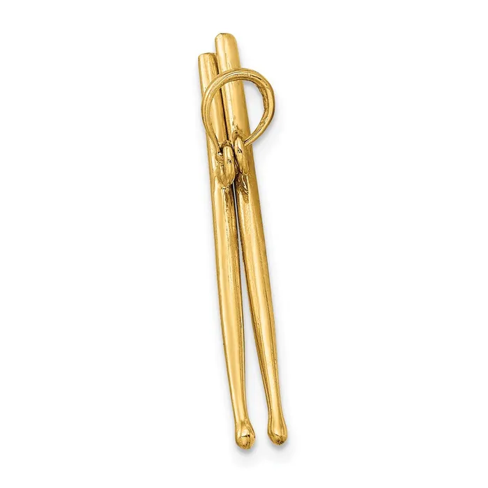 Charm Necklaces TreasureFineJewelers 14K 3D Moveable Drum Sticks Charm