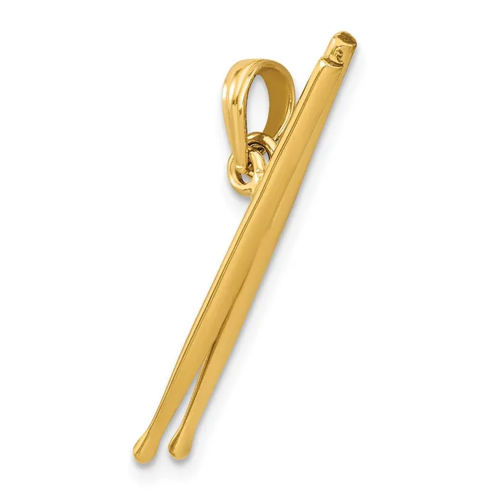 Charm Necklaces TreasureFineJewelers 14K 3D Moveable Drum Sticks Charm
