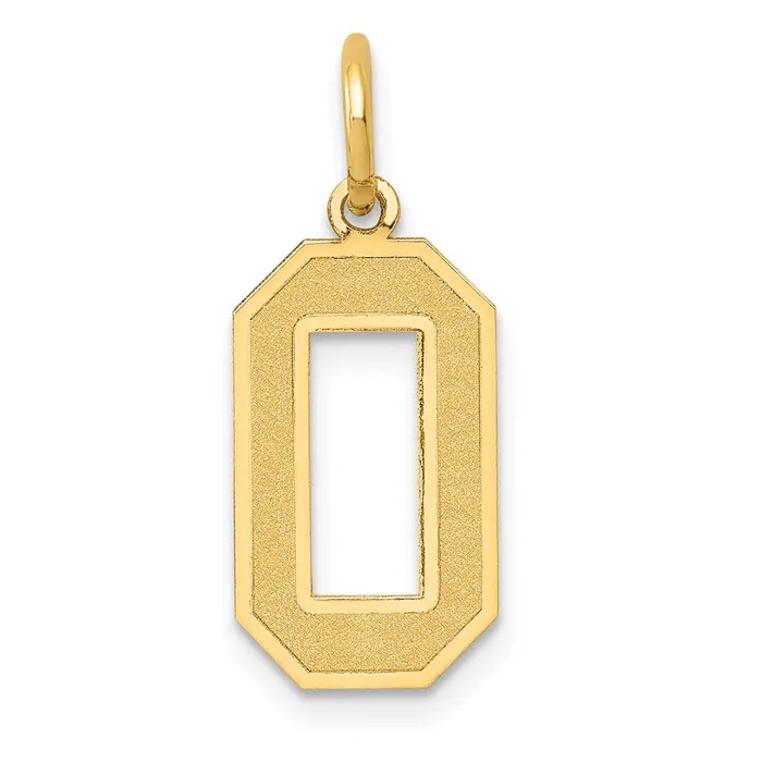 Charm Necklaces TreasureFineJewelers 14k Medium Satin Number 0 Charm