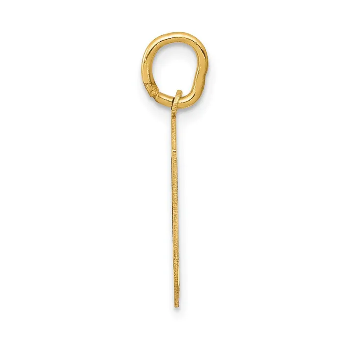 Charm Necklaces TreasureFineJewelers 14k Medium Satin Number 0 Charm