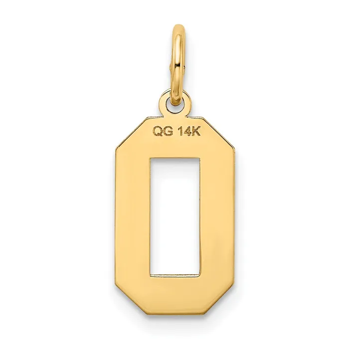 Charm Necklaces TreasureFineJewelers 14k Medium Satin Number 0 Charm