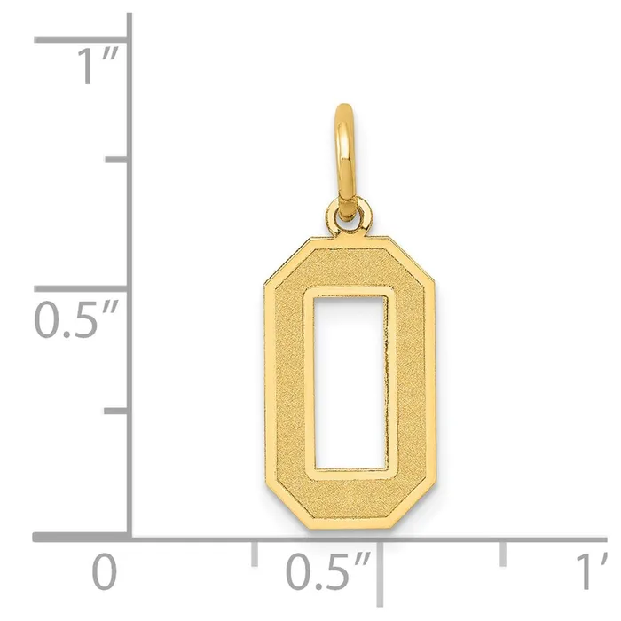 Charm Necklaces TreasureFineJewelers 14k Medium Satin Number 0 Charm