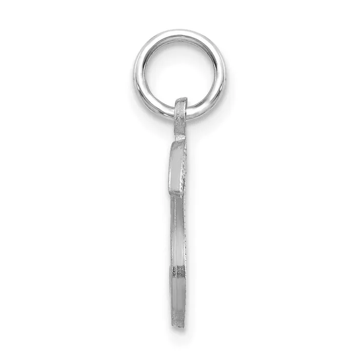 Charm Necklaces TreasureFineJewelers 14k White Gold Satin Diamondcut Letter S Initial Charm