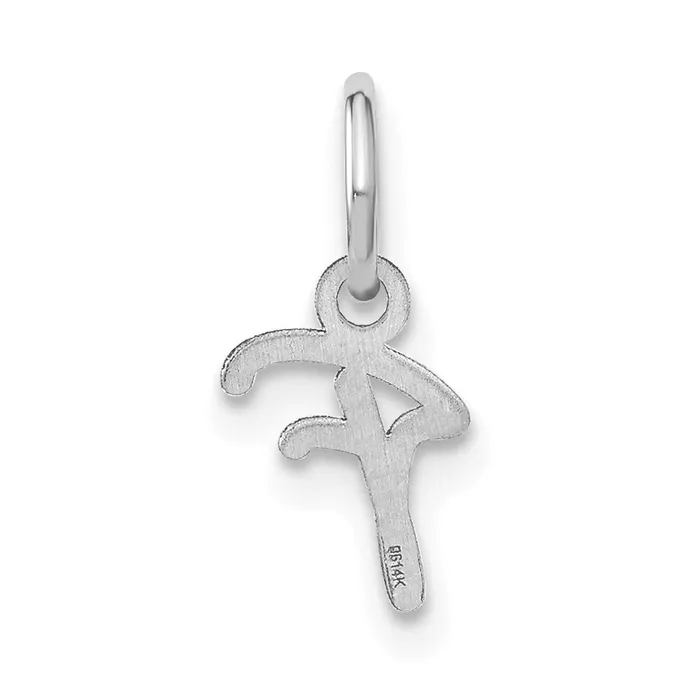 Charm Necklaces TreasureFineJewelers 14k White Gold Upper case Letter F Initial Charm