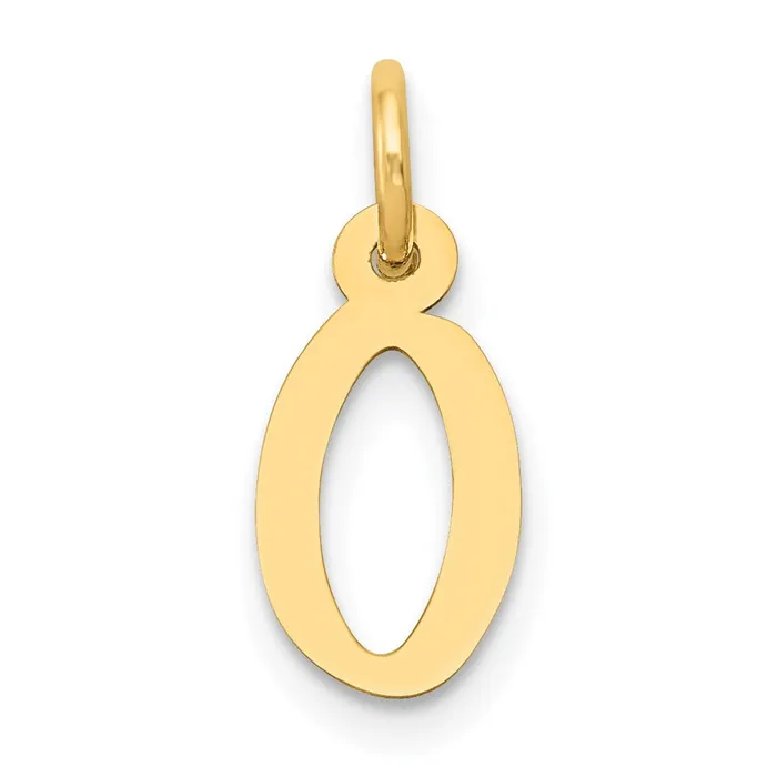 Charm Necklaces TreasureFineJewelers 14k Yellow Gold Small Slanted Block Letter O Initial Charm Charm Necklaces TreasureFineJewelers 14k Yellow Gold Small Slanted Block Letter O Initial Charm