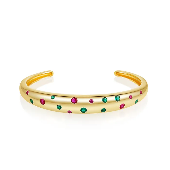 Cherry Gemstone Flush Open Bracelet Trendolla Jewelry Bracelets