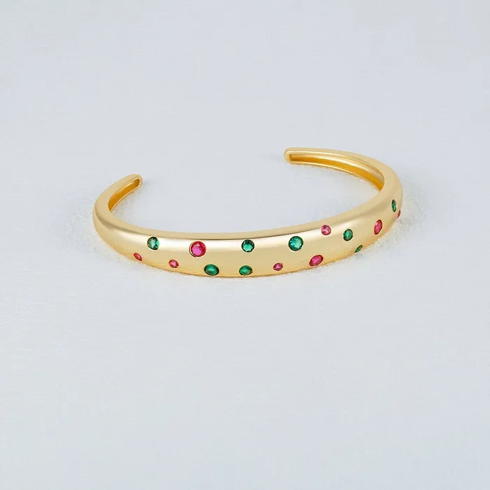 Cherry Gemstone Flush Open Bracelet Trendolla Jewelry Bracelets