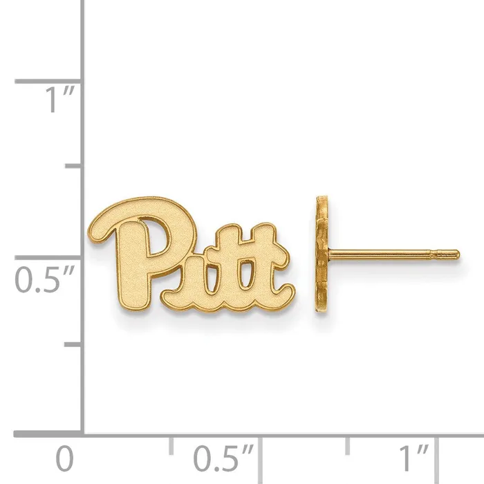 Earrings 10K Yellow Gold University of Pittsburgh XS Post Earrings TreasureFineJewelers