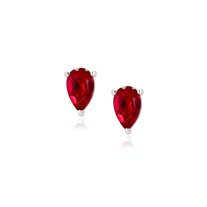 Earrings Ema Jewels Aletheia Ruby Sterling Silver Earrings