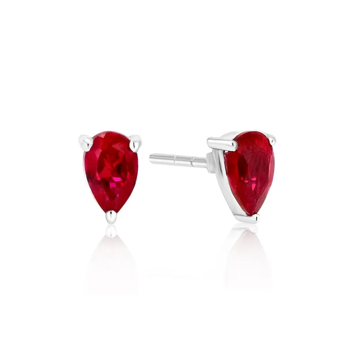 Earrings Ema Jewels Aletheia Ruby Sterling Silver Earrings