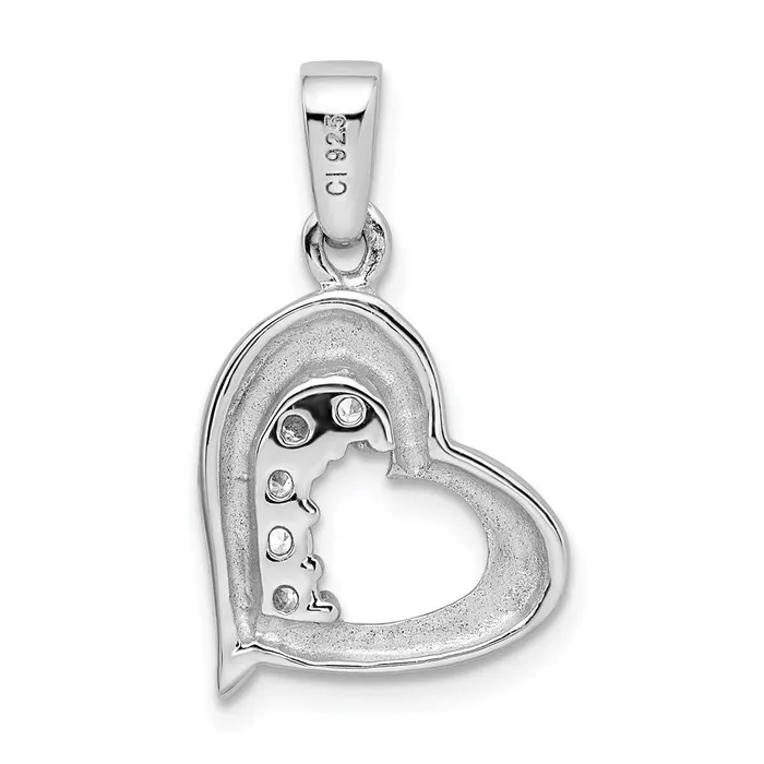 Earrings Sterling Silver CZ Heart Earring and Pendant Set TreasureFineJewelers