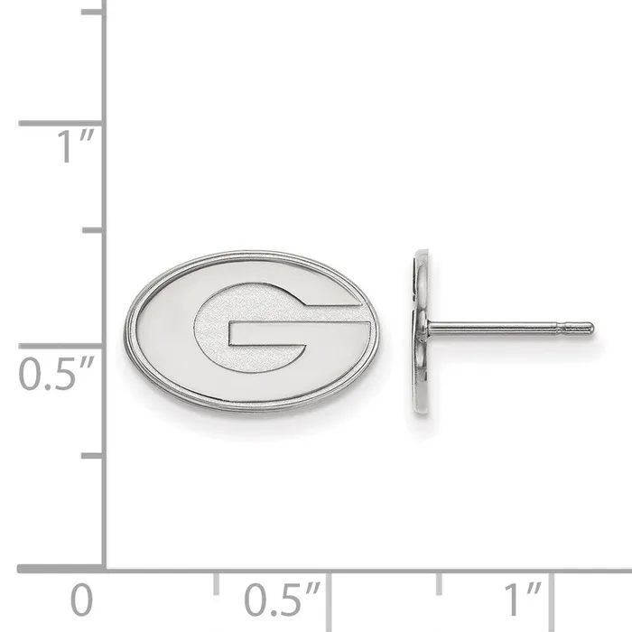 Earrings TreasureFineJewelers 10K White Gold University of Georgia XS Post Earrings