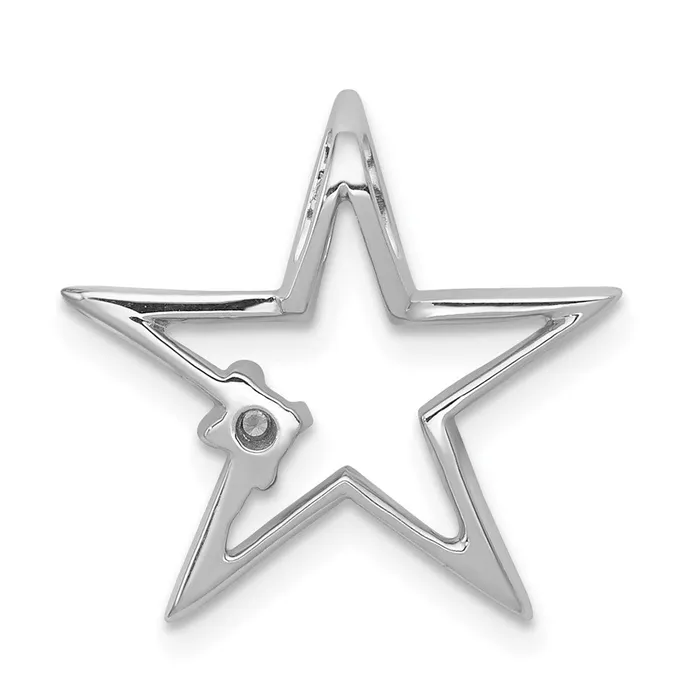 Earrings TreasureFineJewelers 14k White Gold 01ct Diamond Star Chain Slide