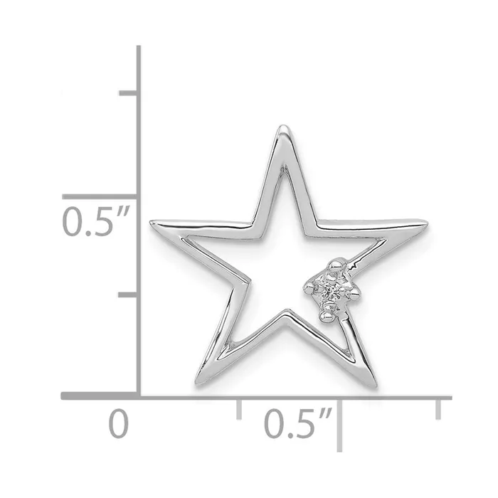 Earrings TreasureFineJewelers 14k White Gold 01ct Diamond Star Chain Slide