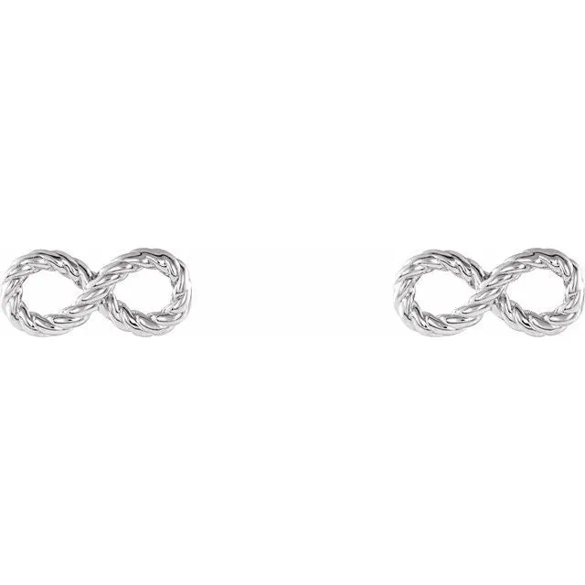 Earrings TreasureFineJewelers Sterling Silver InfinityInspired Rope Earrings