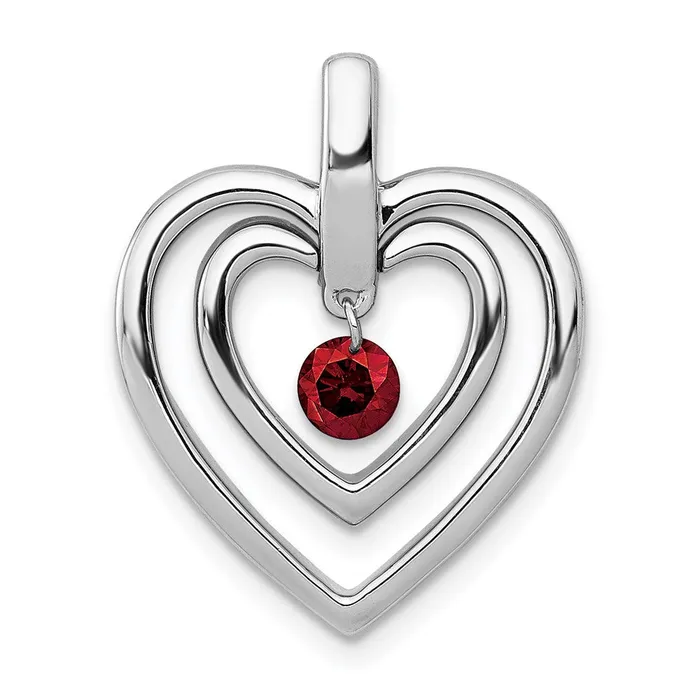 Necklaces 14k White Gold 16ct Red Diamond Double Heart Pendant TreasureFineJewelers Necklaces 14k White Gold 16ct Red Diamond Double Heart Pendant TreasureFineJewelers