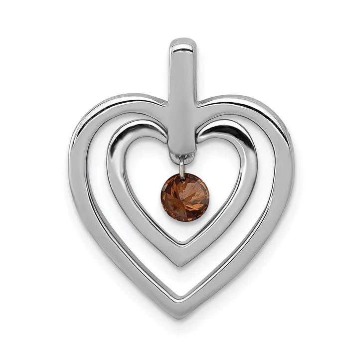 Necklaces 14k White Gold 16ct Red Diamond Double Heart Pendant TreasureFineJewelers
