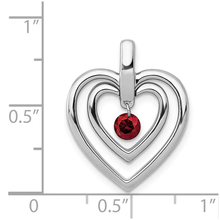 Necklaces 14k White Gold 16ct Red Diamond Double Heart Pendant TreasureFineJewelers