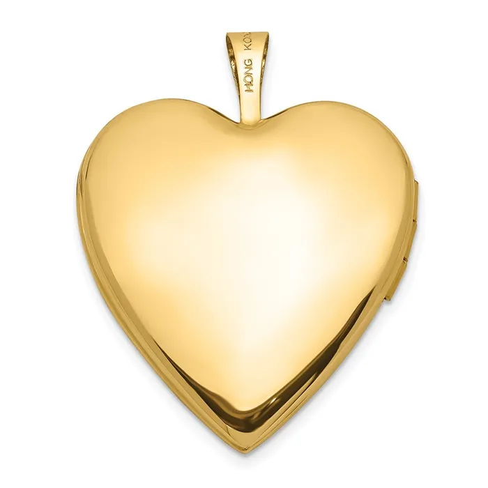 Necklaces 14k Yellow Gold 20mm Swirl Heart Locket TreasureFineJewelers