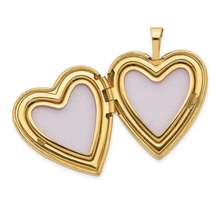 Necklaces 14k Yellow Gold 20mm Swirl Heart Locket TreasureFineJewelers