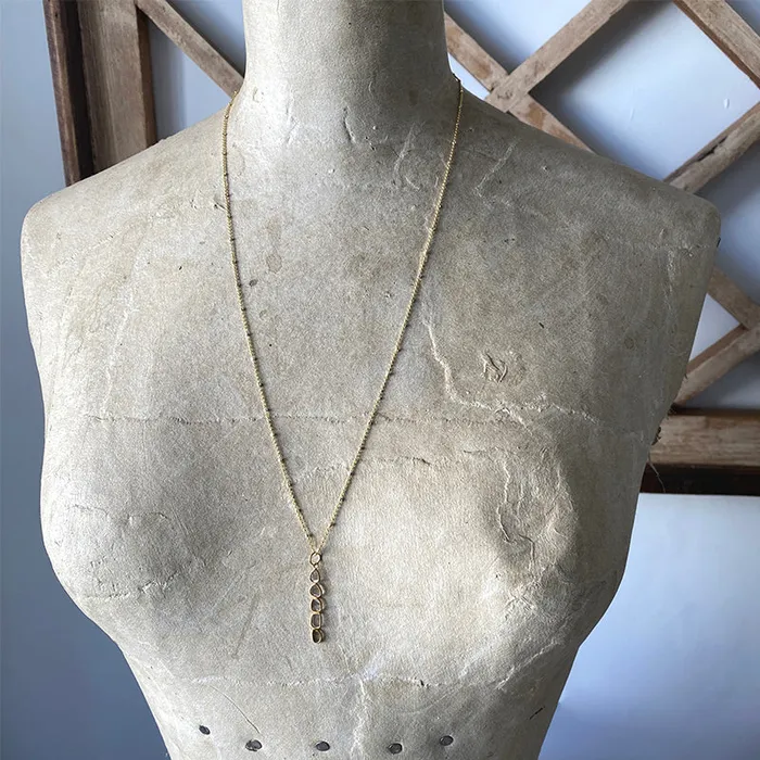 Necklaces Diamond Slice Golden Cascade Necklace Robindira Unsworth