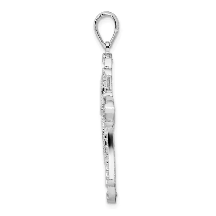 Necklaces Sterling Silver Fleur de Lis wPoem on Reverse Cross Pendant TreasureFineJewelers