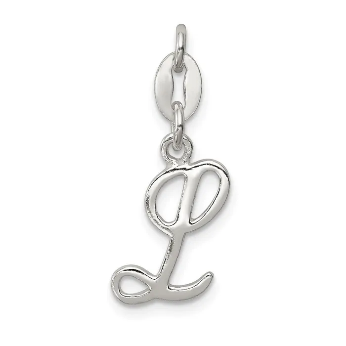 Necklaces Sterling Silver Letter L Initial Charm TreasureFineJewelers