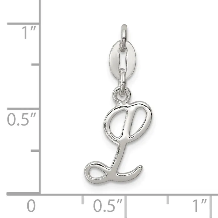 Necklaces Sterling Silver Letter L Initial Charm TreasureFineJewelers