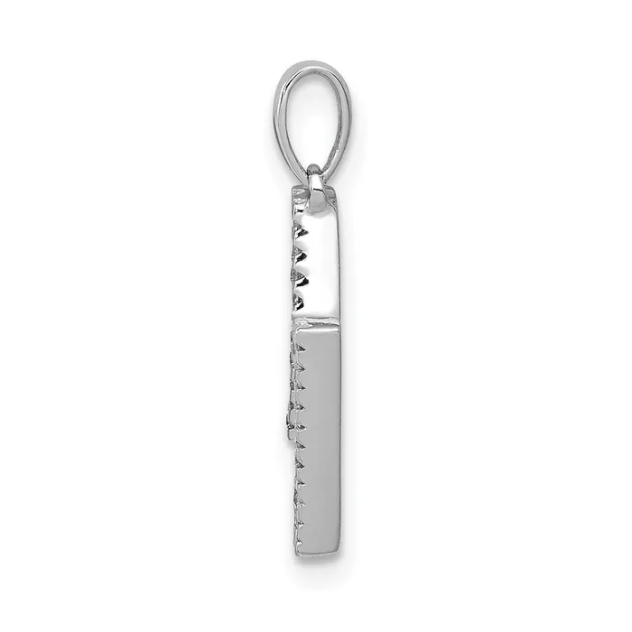 Necklaces TreasureFineJewelers 14K White Gold Diamond Letter N Initial Pendant
