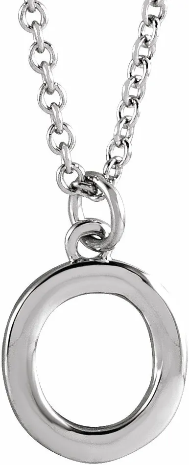 Necklaces TreasureFineJewelers 14K White Gold Initial O Dangle 18 Necklace Necklaces TreasureFineJewelers 14K White Gold Initial O Dangle 18 Necklace