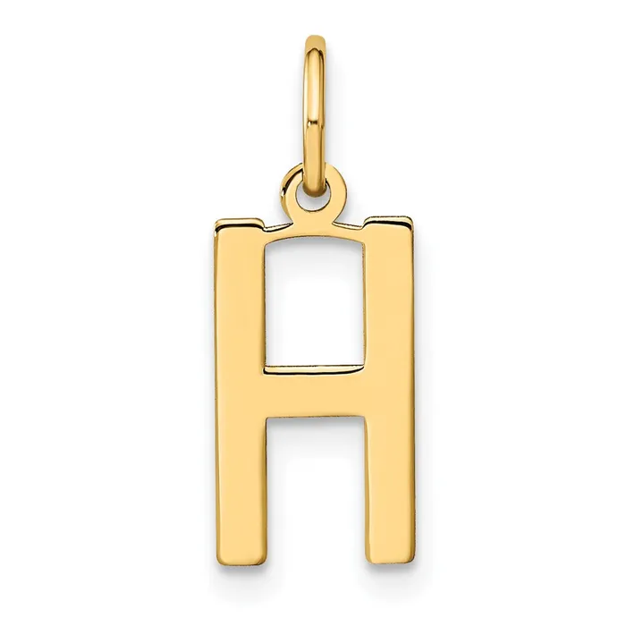 Necklaces TreasureFineJewelers 14k Yellow Gold Letter H Initial Pendant
