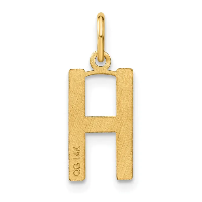 Necklaces TreasureFineJewelers 14k Yellow Gold Letter H Initial Pendant