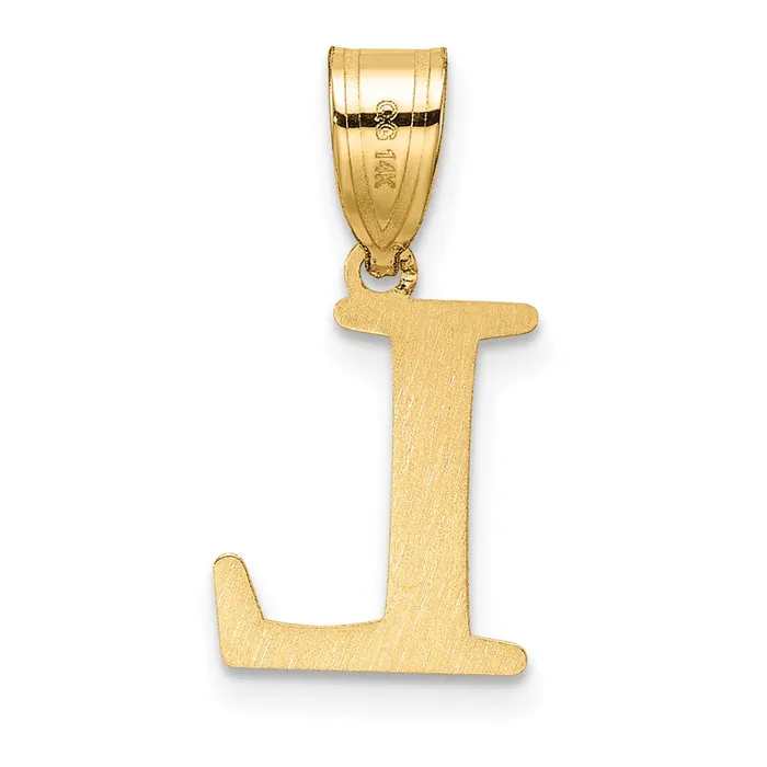 Necklaces TreasureFineJewelers 14k Yellow Gold Polished Etched Letter L Initial Pendant