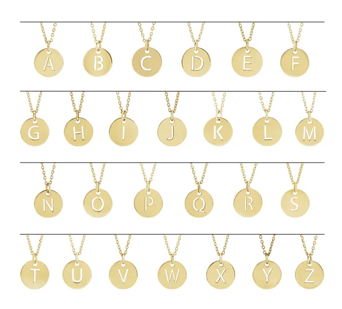 Necklaces TreasureFineJewelers Sterling Silver Initial X 10 mm Disc Pendant