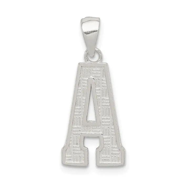 Necklaces TreasureFineJewelers Sterling Silver Rhodiumplated Letter A Initial Pendant Necklaces TreasureFineJewelers Sterling Silver Rhodiumplated Letter A Initial Pendant