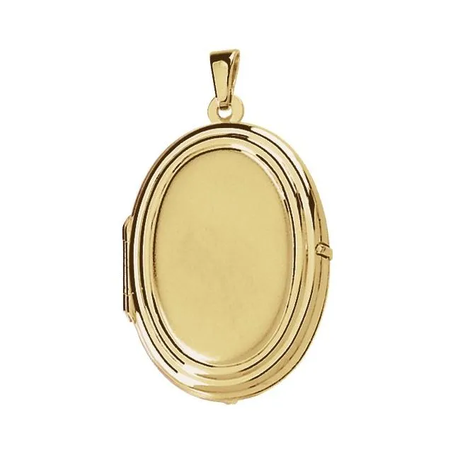 PreStyled Sets 14K Yellow Gold Engravable Oval Locket TreasureFineJewelers PreStyled Sets 14K Yellow Gold Engravable Oval Locket TreasureFineJewelers