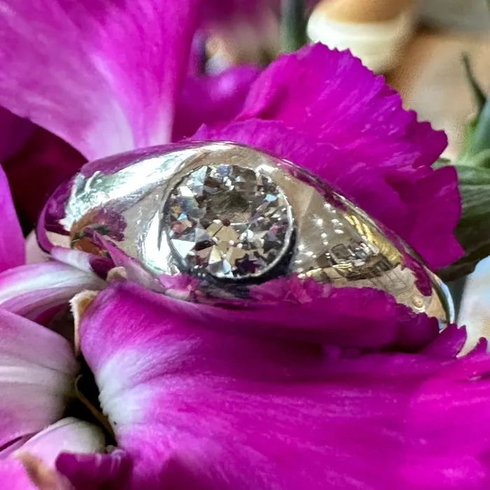 Rings ONeills Estate Jewelry Platinum Diamond Gypsy Ring 45500009