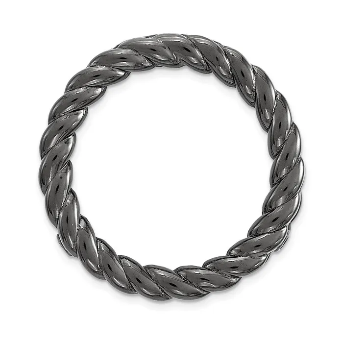 Rings Sterling Silver Stackable Expressions Blkplated Med Polished Chain Slide TreasureFineJewelers Rings Sterling Silver Stackable Expressions Blkplated Med Polished Chain Slide TreasureFineJewelers