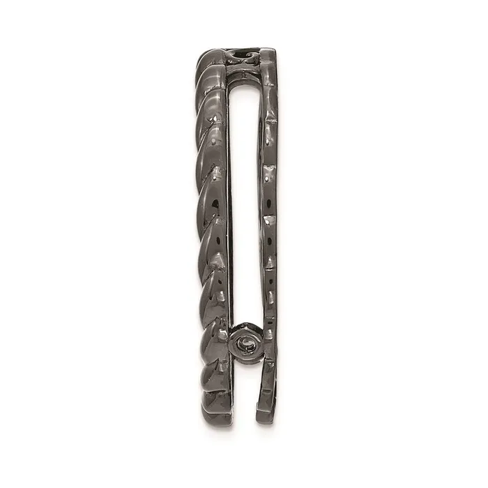 Rings Sterling Silver Stackable Expressions Blkplated Med Polished Chain Slide TreasureFineJewelers