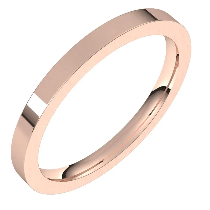 Rings TreasureFineJewelers 10K Rose Gold 2 mm flat comfort fit Wedding Band Rings TreasureFineJewelers 10K Rose Gold 2 mm flat comfort fit Wedding Band