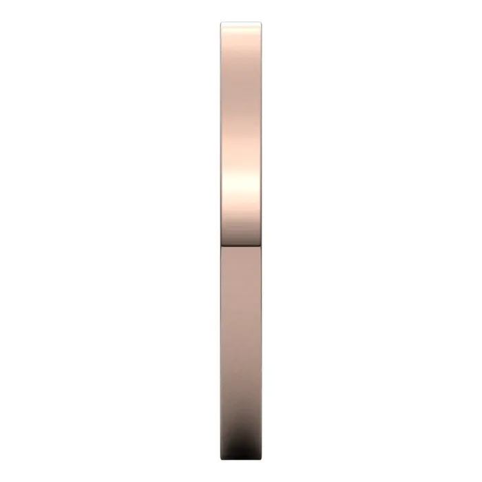 Rings TreasureFineJewelers 10K Rose Gold 2 mm flat comfort fit Wedding Band