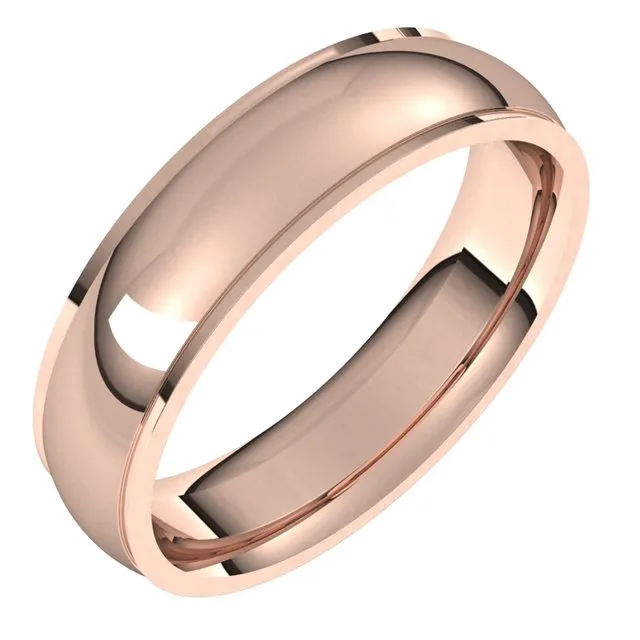Rings TreasureFineJewelers 18K Rose Gold 5 mm Half Round Edge Comfort Fit Wedding Band Rings TreasureFineJewelers 18K Rose Gold 5 mm Half Round Edge Comfort Fit Wedding Band