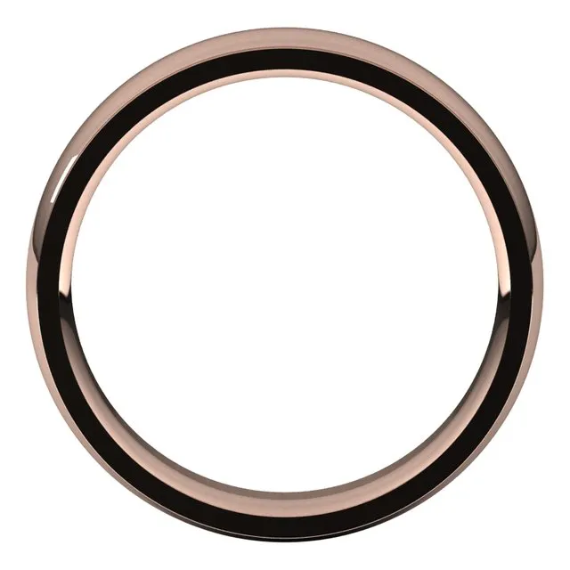 Rings TreasureFineJewelers 18K Rose Gold 5 mm Half Round Edge Comfort Fit Wedding Band