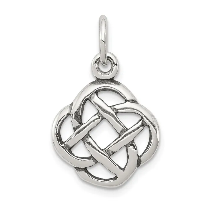 Rings TreasureFineJewelers Sterling Silver Antiqued Celtic Knot Charm
