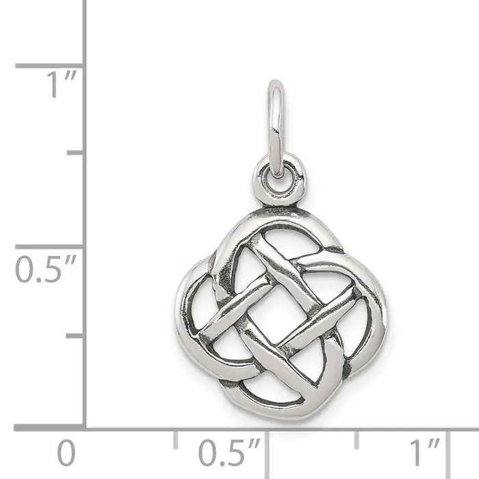 Rings TreasureFineJewelers Sterling Silver Antiqued Celtic Knot Charm